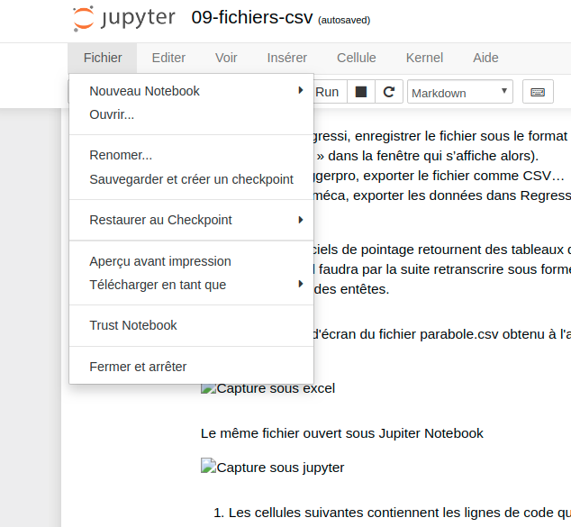 Mettre le fichier dans le répertoire de travail - étape 1